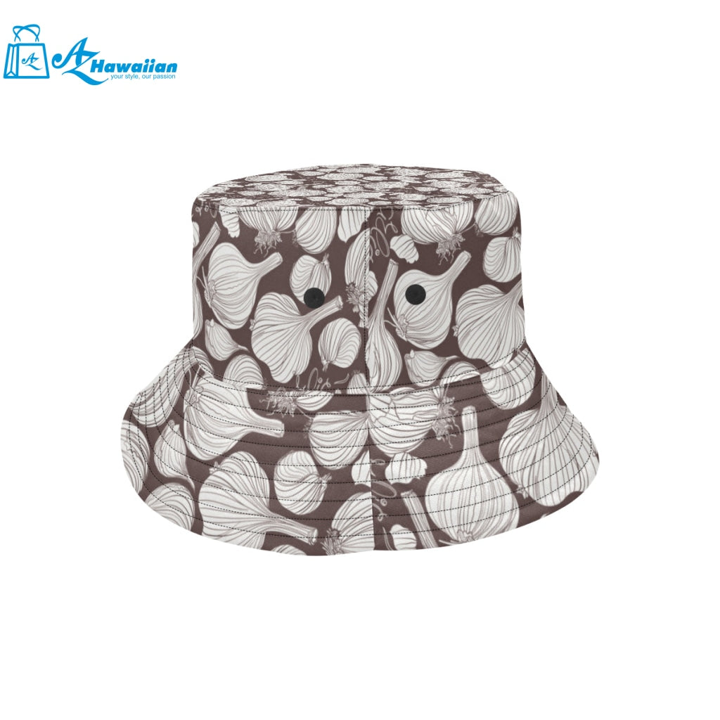 Garlic bulb dark background Unisex Bucket Hat