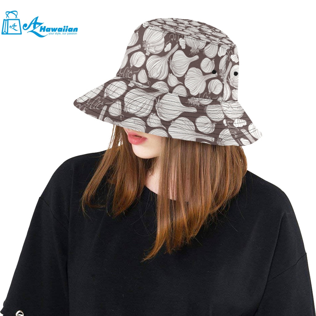 Garlic bulb dark background Unisex Bucket Hat