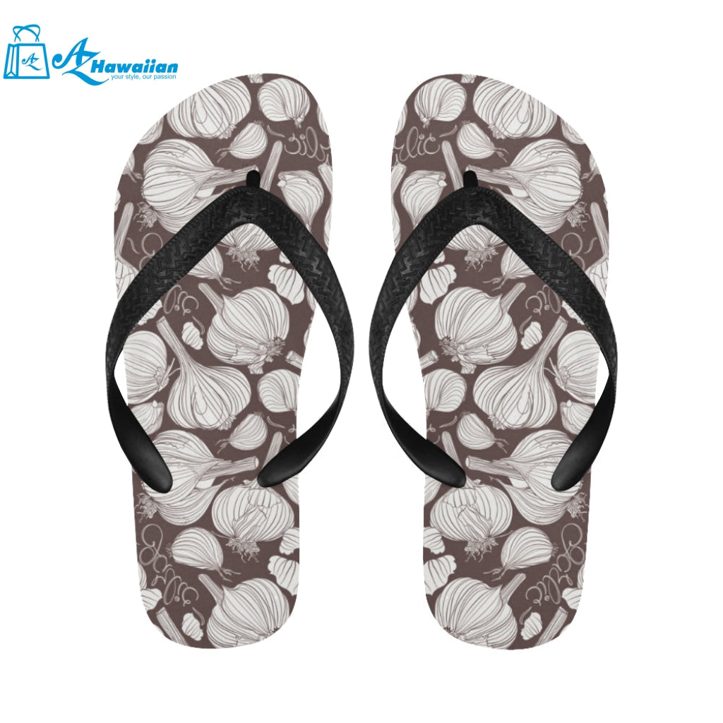 Garlic bulb dark background Unisex Flip Flops