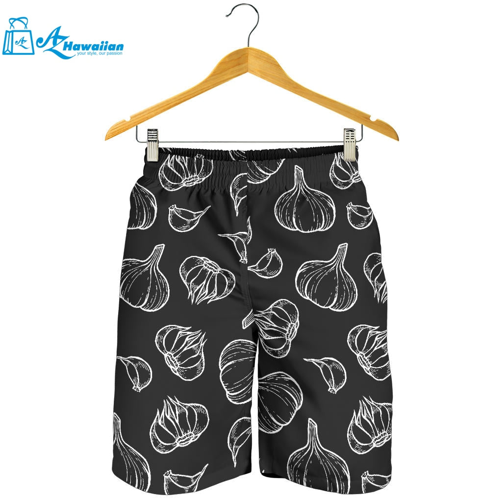 Garlic Pattern Black Background Men Shorts