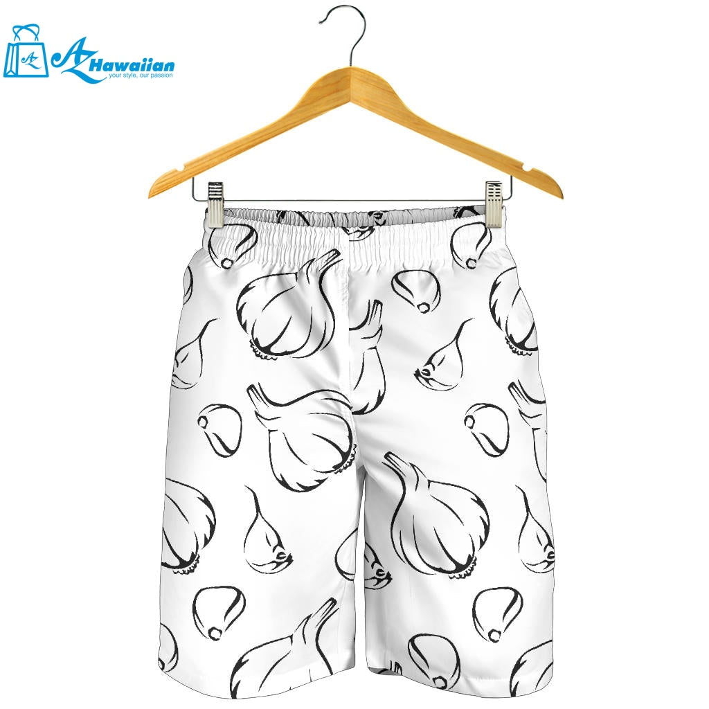 Garlic Pattern Black White Men Shorts