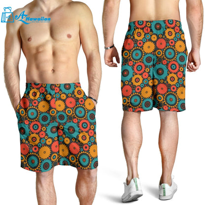 Gear Pattern Print Design 01 Men Shorts