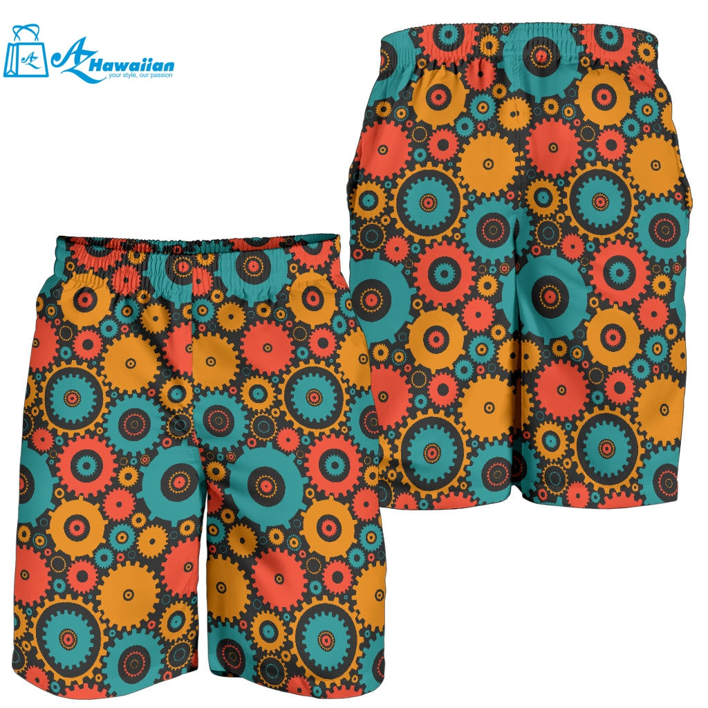 Gear Pattern Print Design 01 Men Shorts