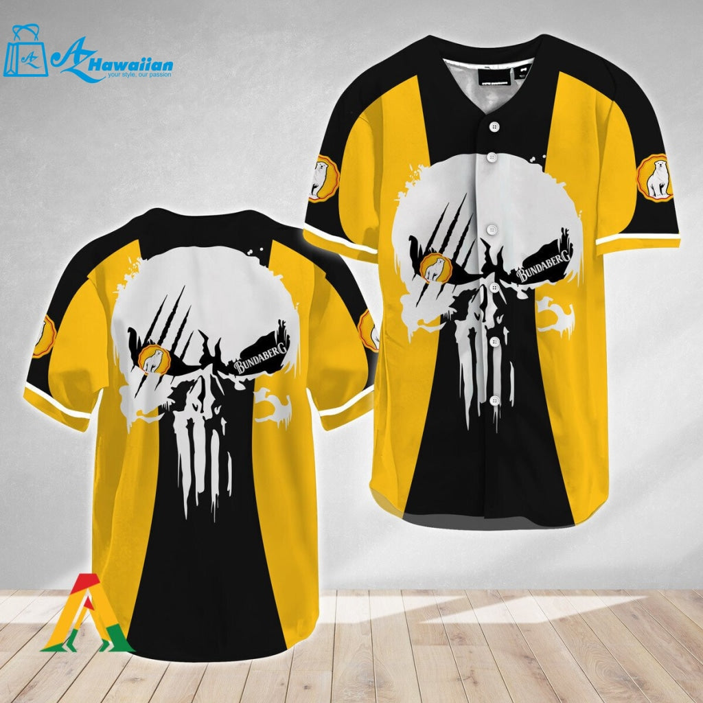 Ghost Head White Skull Bundaberg Baseball Jersey