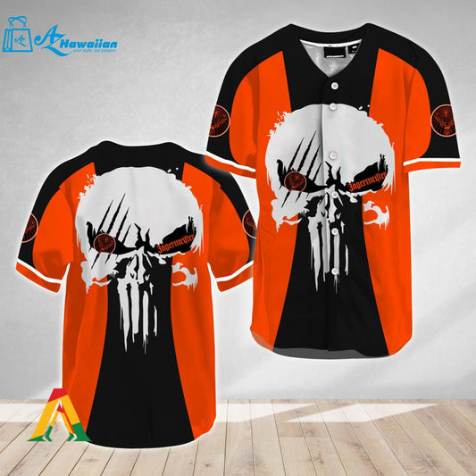 Ghost Head White Skull Jagermeister Baseball Jersey