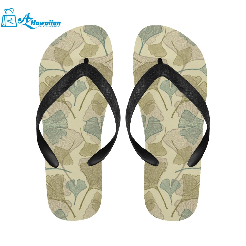 Ginkgo leaves design pattern Unisex Flip Flops