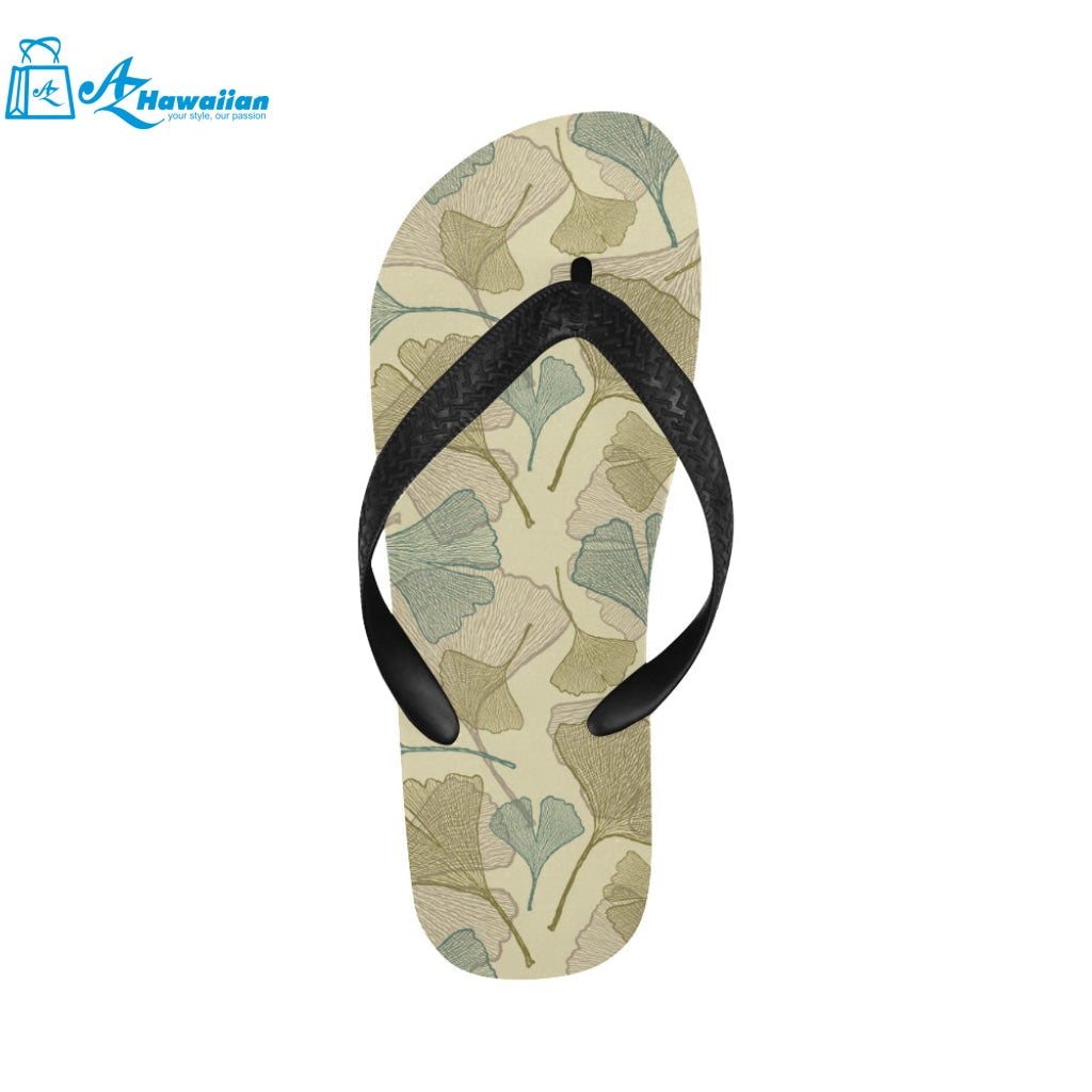 Ginkgo leaves design pattern Unisex Flip Flops