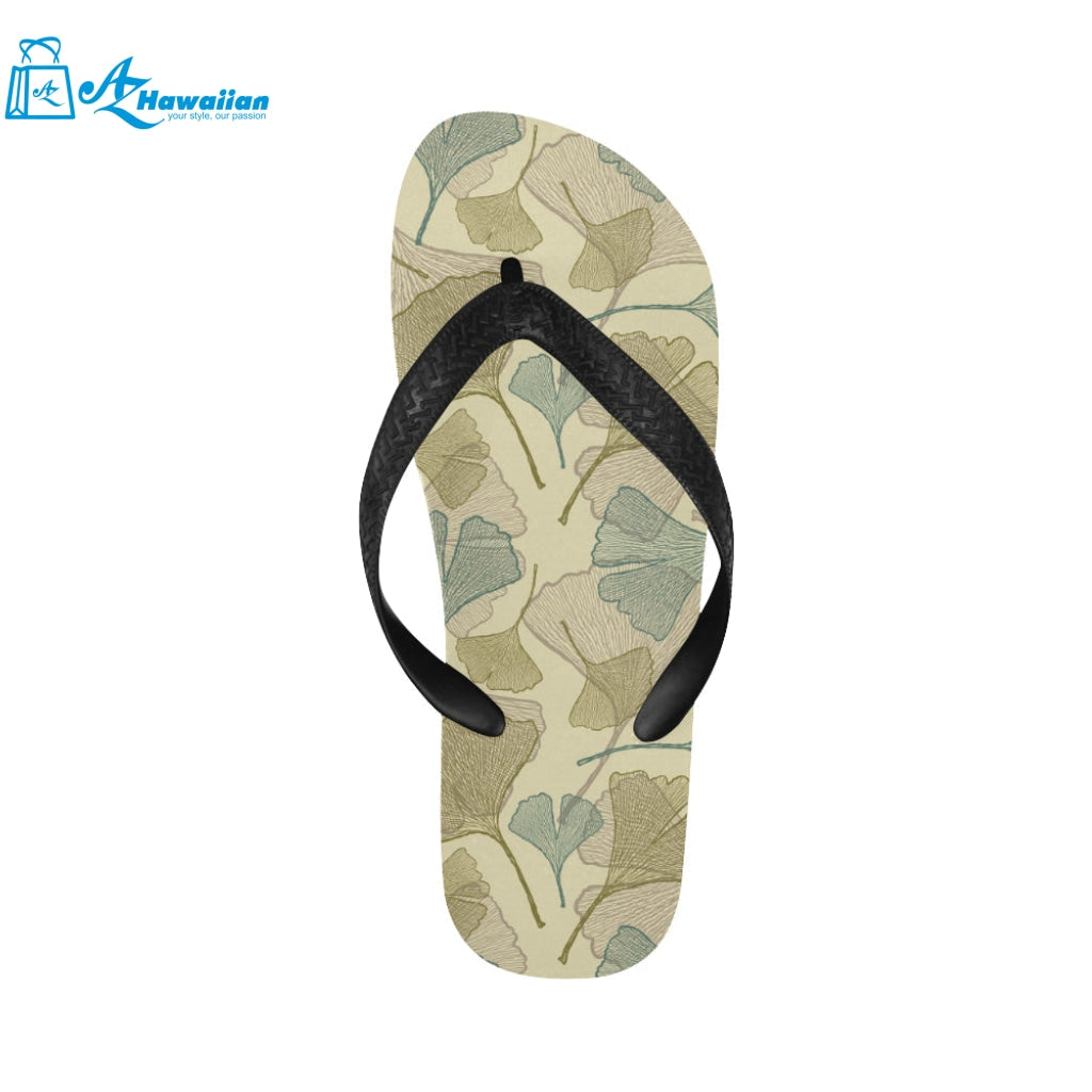 Ginkgo leaves design pattern Unisex Flip Flops