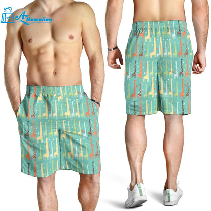 Giraffe Pattern Print Design 01 Men Shorts