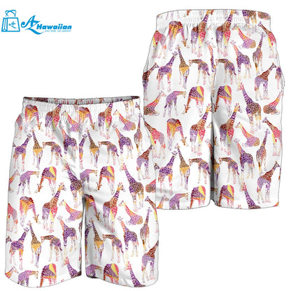 Giraffe Pattern Print Design 02 Men Shorts