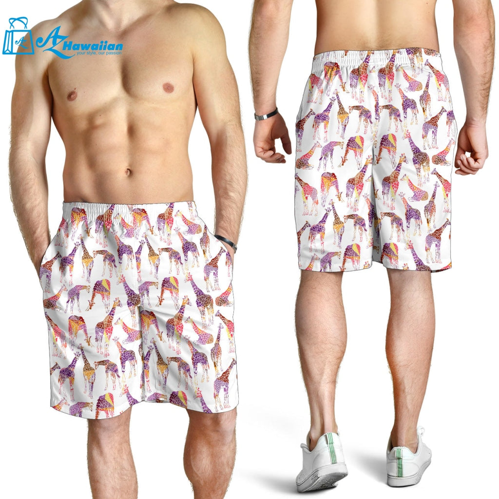 Giraffe Pattern Print Design 02 Men Shorts