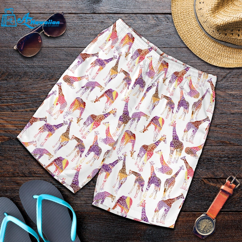 Giraffe Pattern Print Design 02 Men Shorts