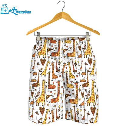 Giraffe Pattern Print Design 04 Men Shorts