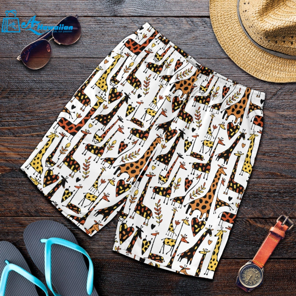 Giraffe Pattern Print Design 05 Men Shorts