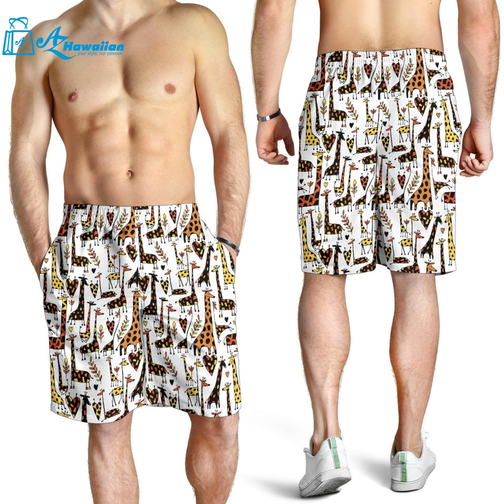 Giraffe Pattern Print Design 05 Men Shorts