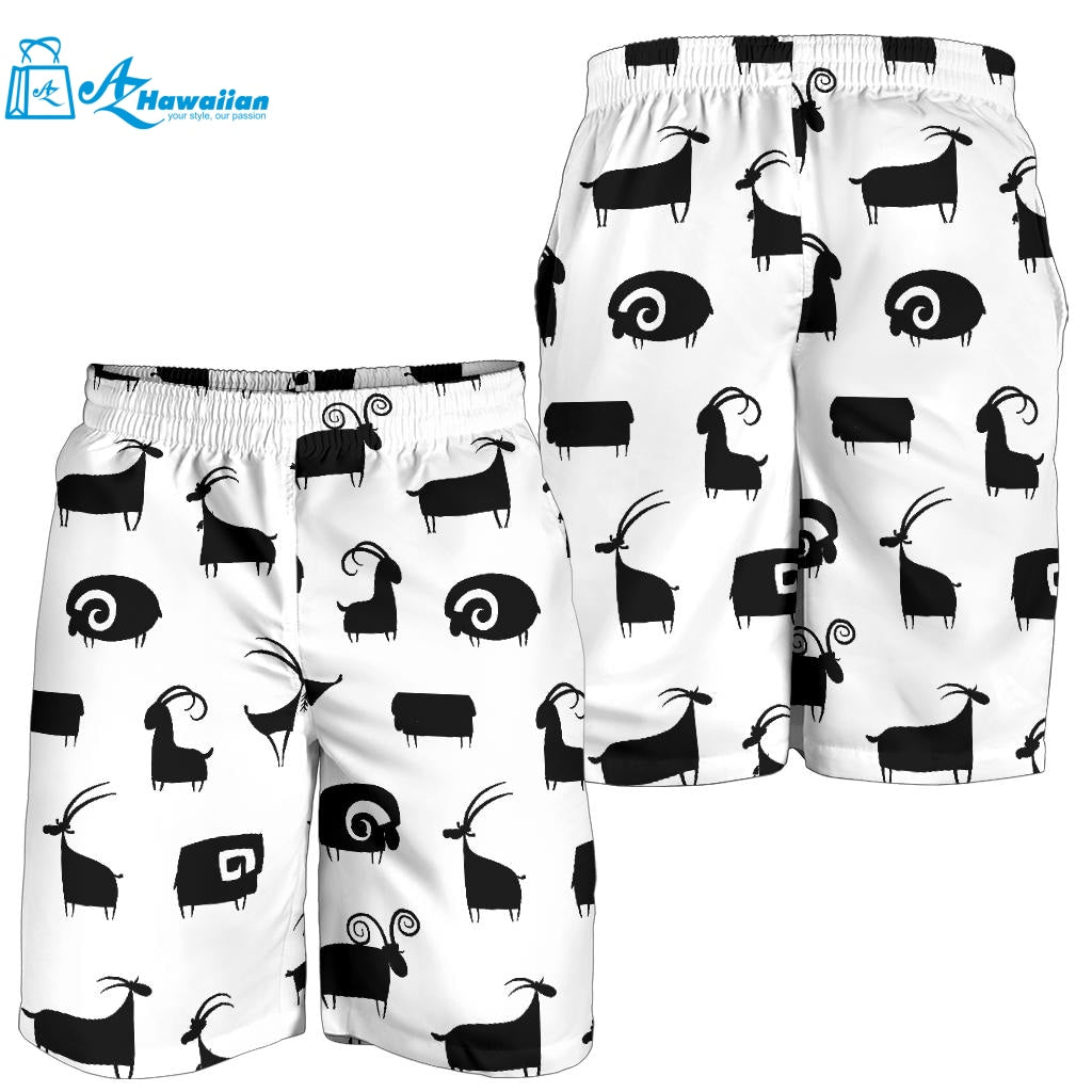 Goat Ram Pattern Men Shorts