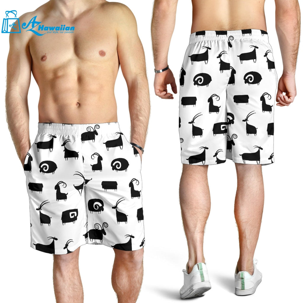 Goat Ram Pattern Men Shorts