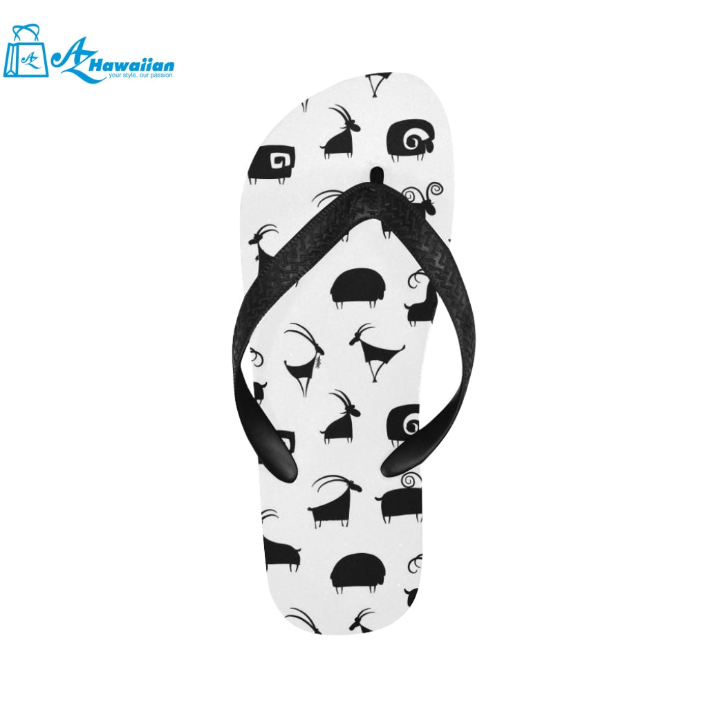 Goat ram pattern Unisex Flip Flops