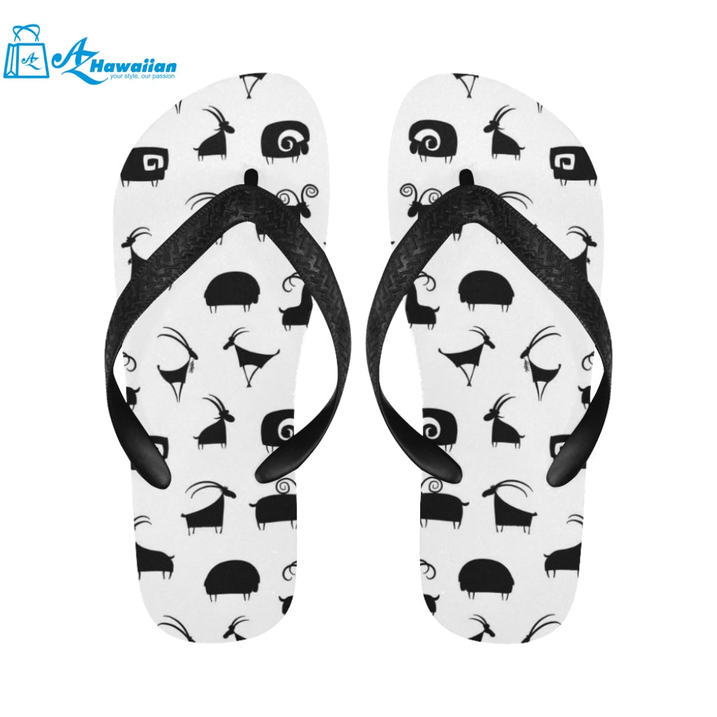 Goat ram pattern Unisex Flip Flops