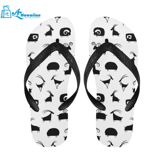 Goat ram pattern Unisex Flip Flops