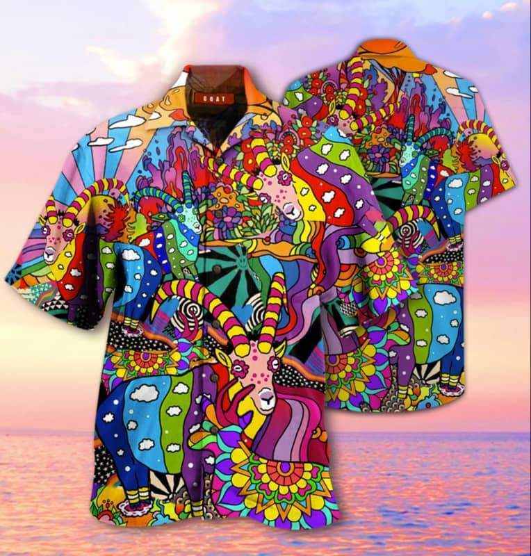 Goats Hippie Hawaiian Shirt