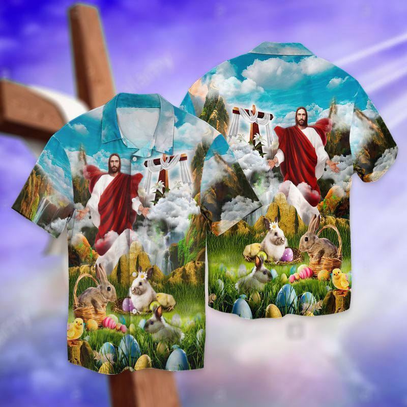 God Jesus And Rabbit For men And Women Graphic Print Short Sleeve 