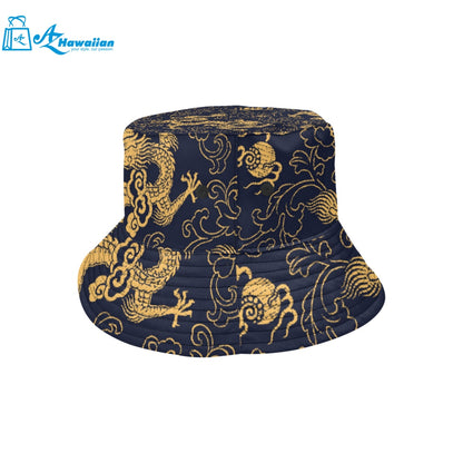 Gold dragon pattern Unisex Bucket Hat