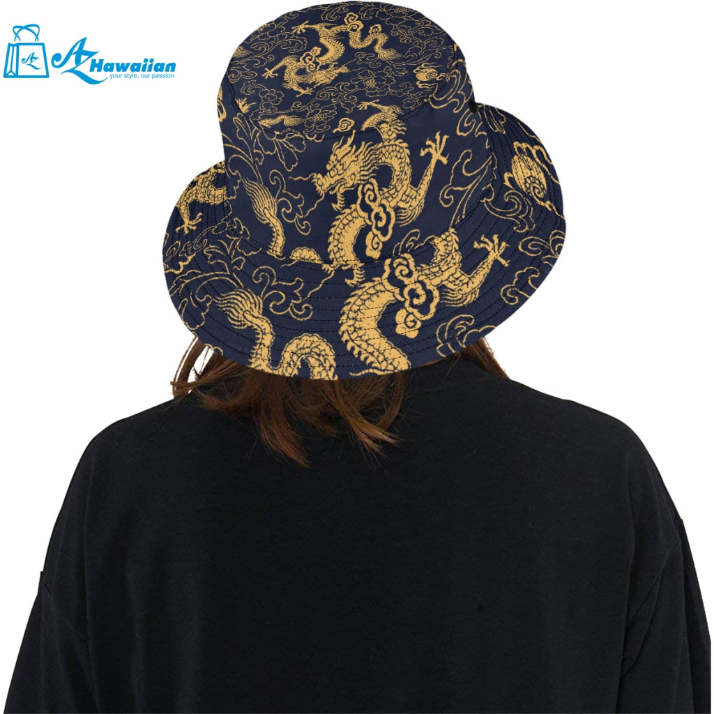 Gold dragon pattern Unisex Bucket Hat