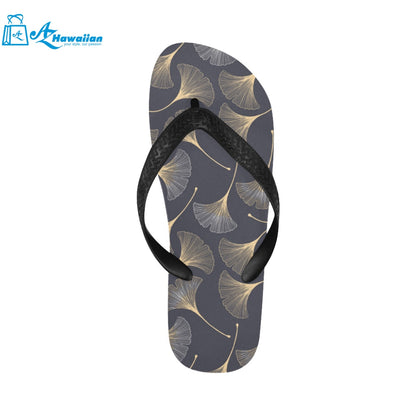 Gold ginkgo leaves Unisex Flip Flops