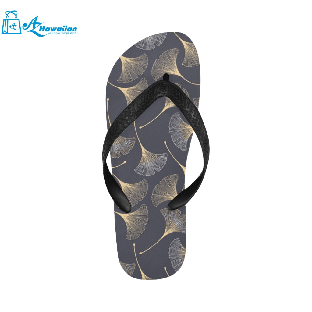 Gold ginkgo leaves Unisex Flip Flops