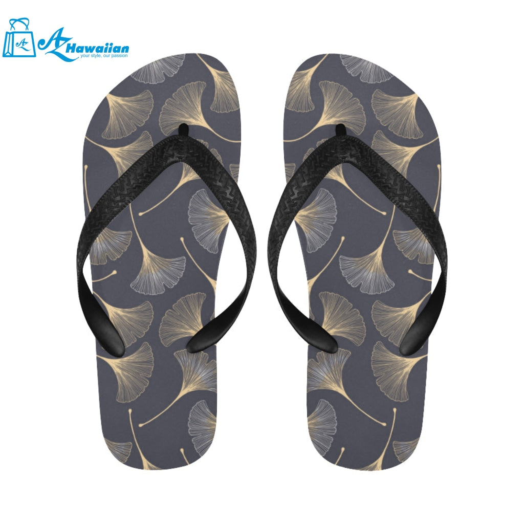 Gold ginkgo leaves Unisex Flip Flops