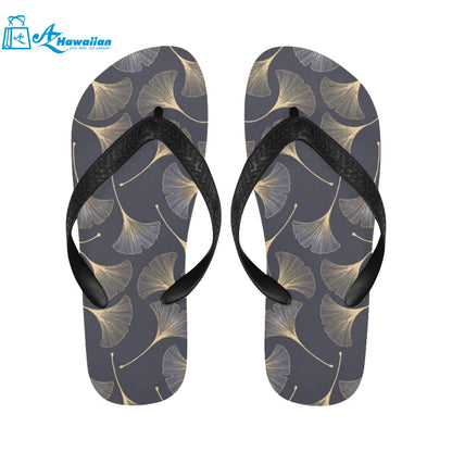 Gold ginkgo leaves Unisex Flip Flops