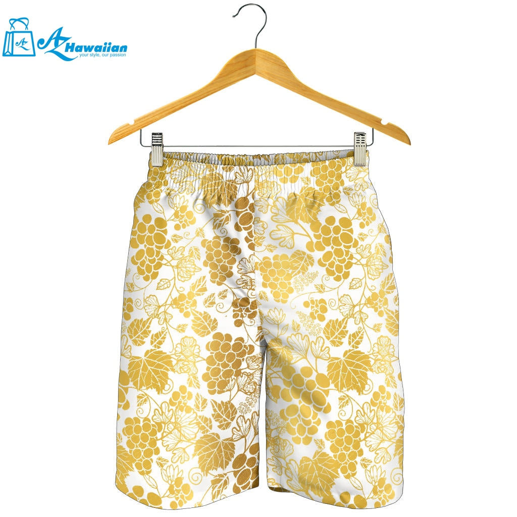 Gold Grape Pattern Men Shorts