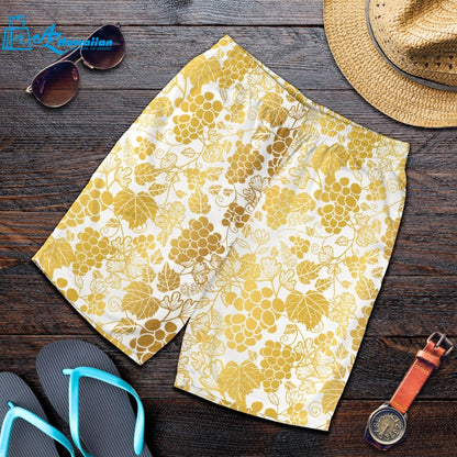 Gold Grape Pattern Men Shorts