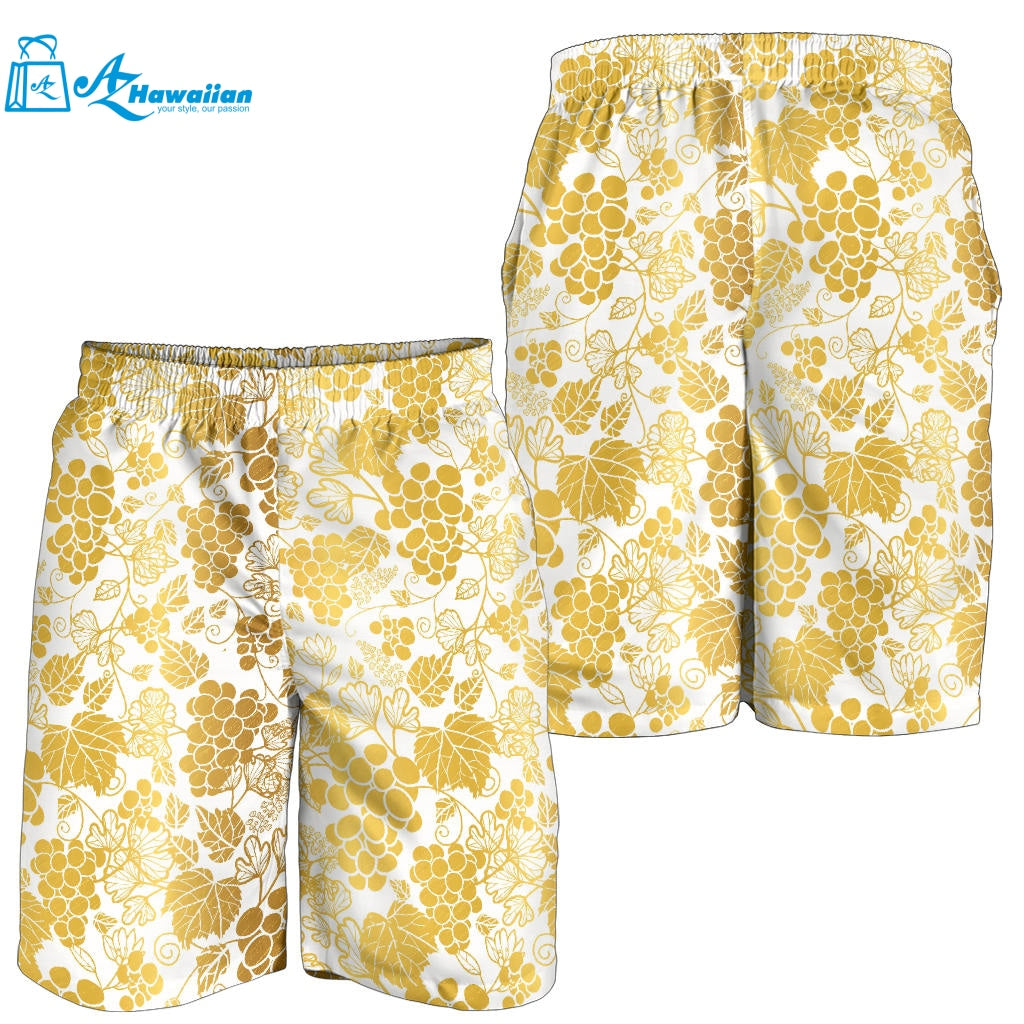 Gold Grape Pattern Men Shorts