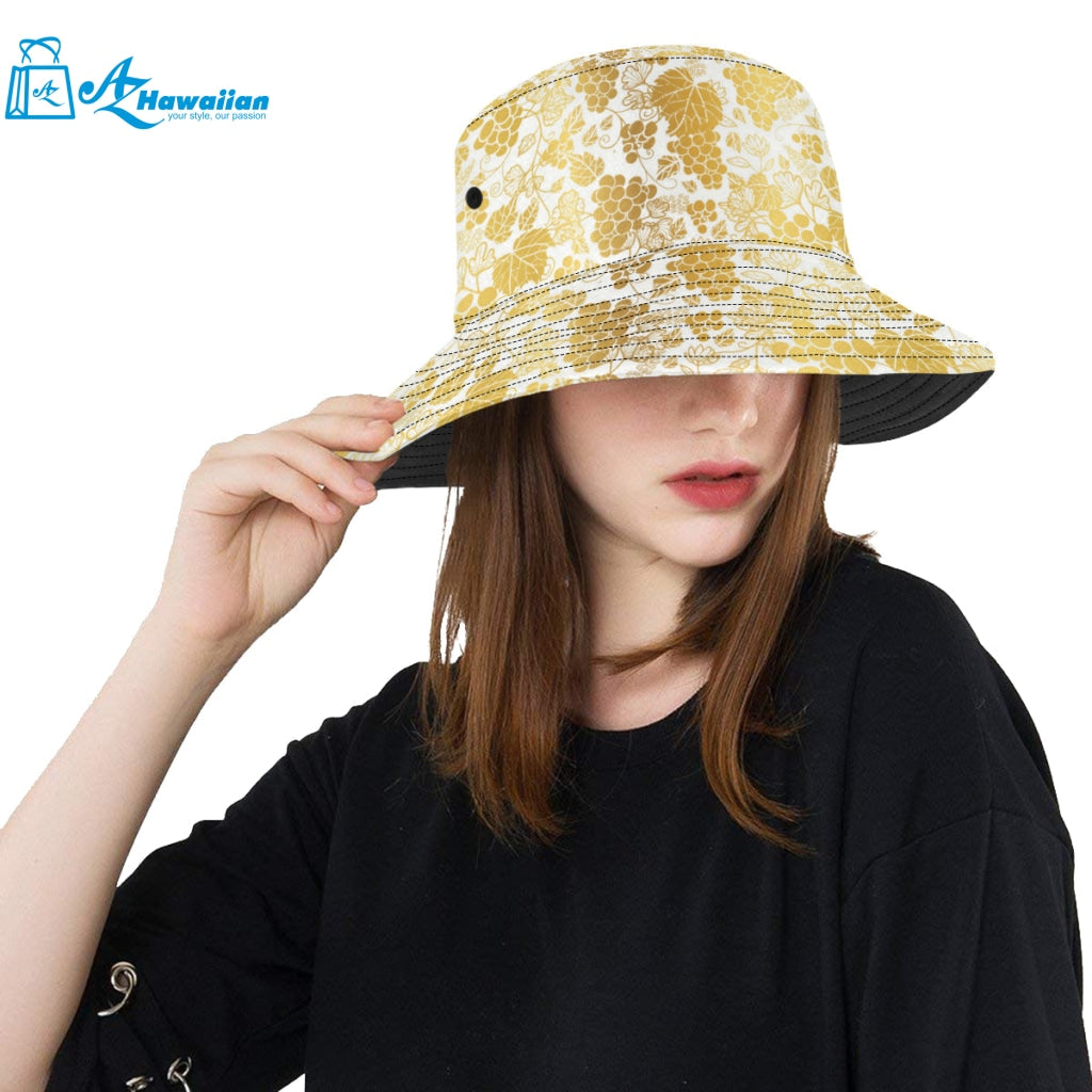 Gold grape pattern Unisex Bucket Hat