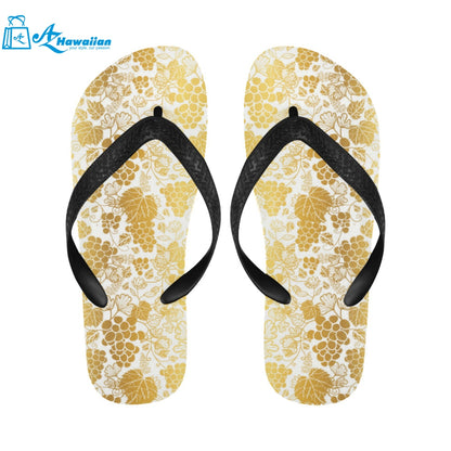 Gold grape pattern Unisex Flip Flops