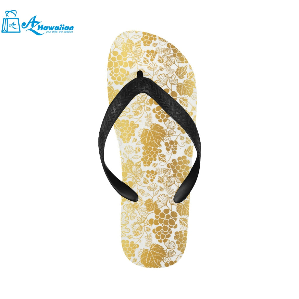 Gold grape pattern Unisex Flip Flops