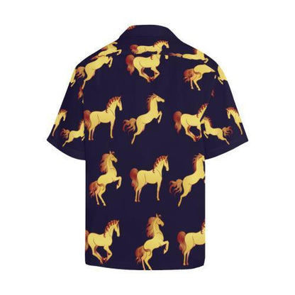 Gold Horse Pattern Hawaiian Shirt