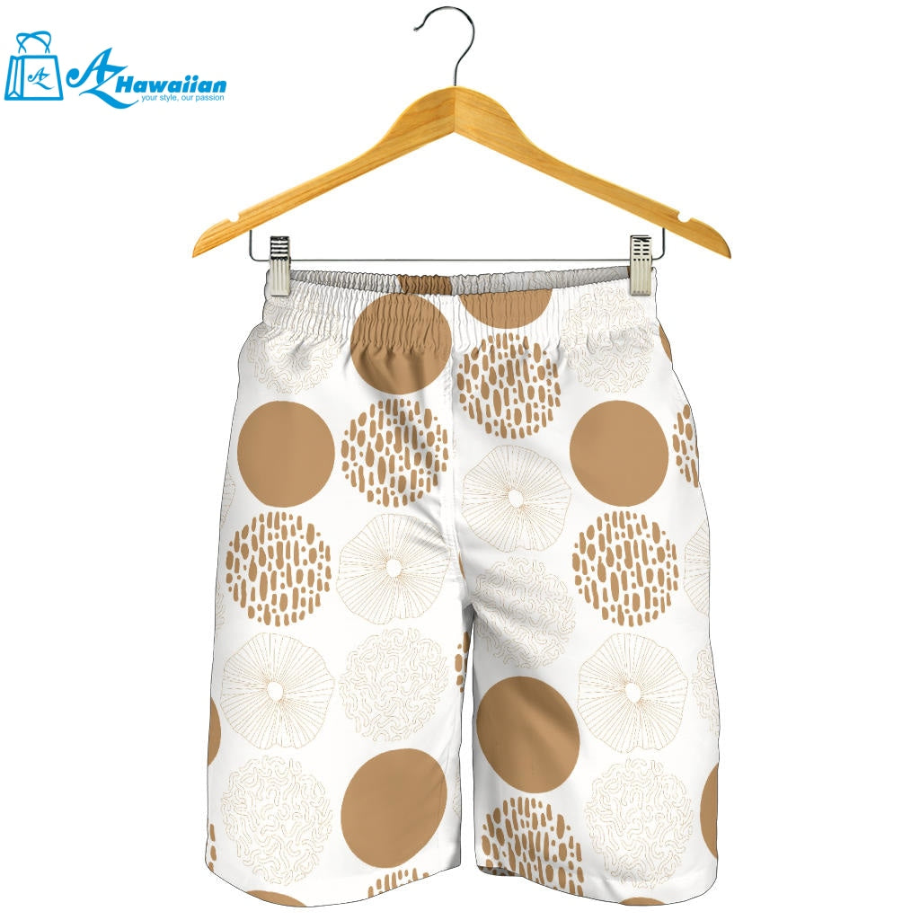 Gold Texture Mushroom Pattern Men Shorts