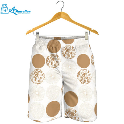 Gold Texture Mushroom Pattern Men Shorts