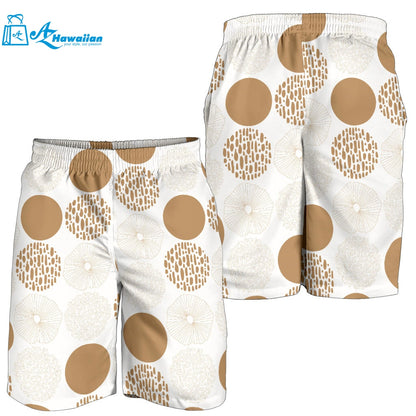 Gold Texture Mushroom Pattern Men Shorts