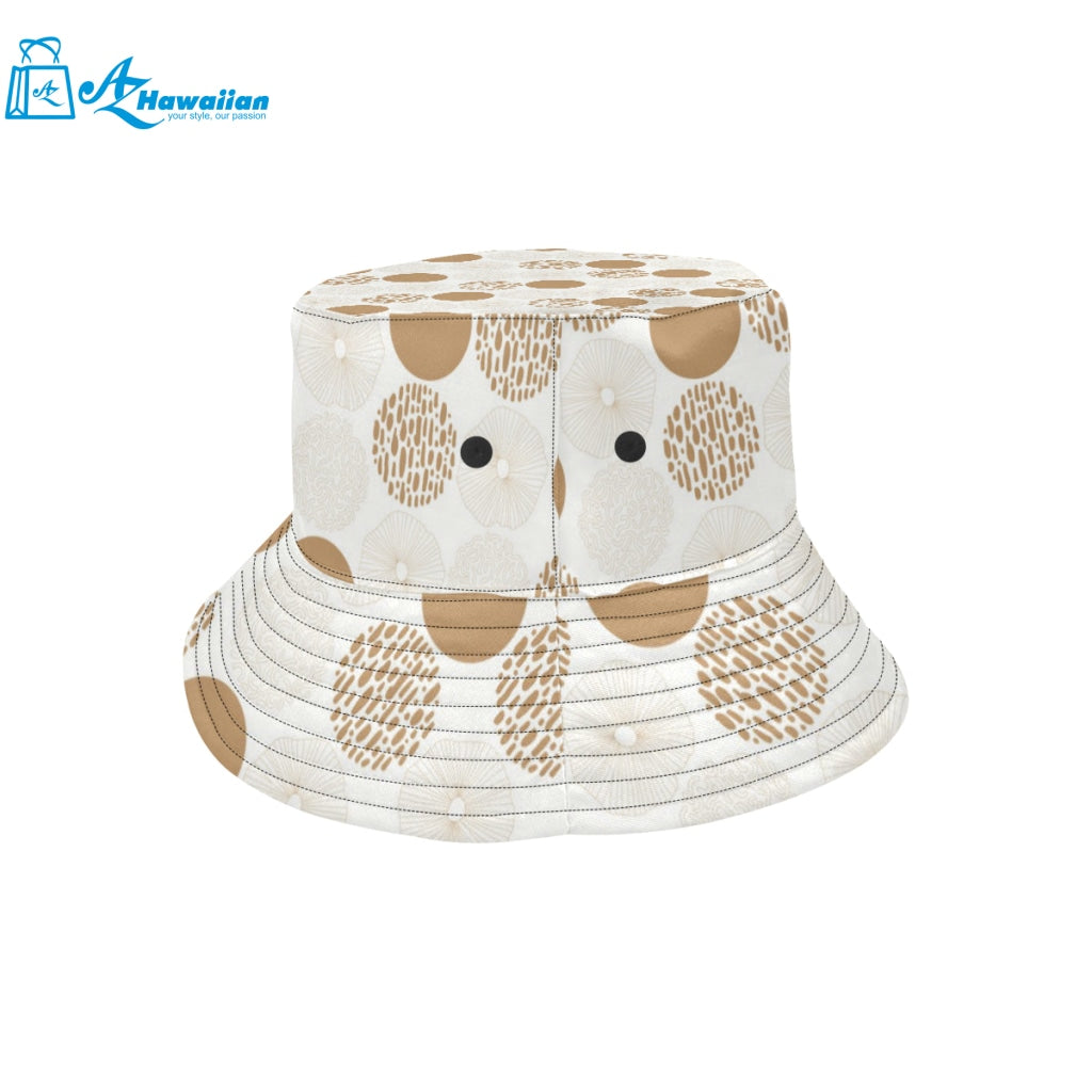 Gold Texture mushroom pattern Unisex Bucket Hat