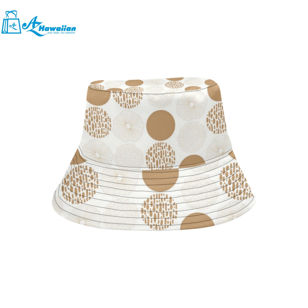 Gold Texture mushroom pattern Unisex Bucket Hat