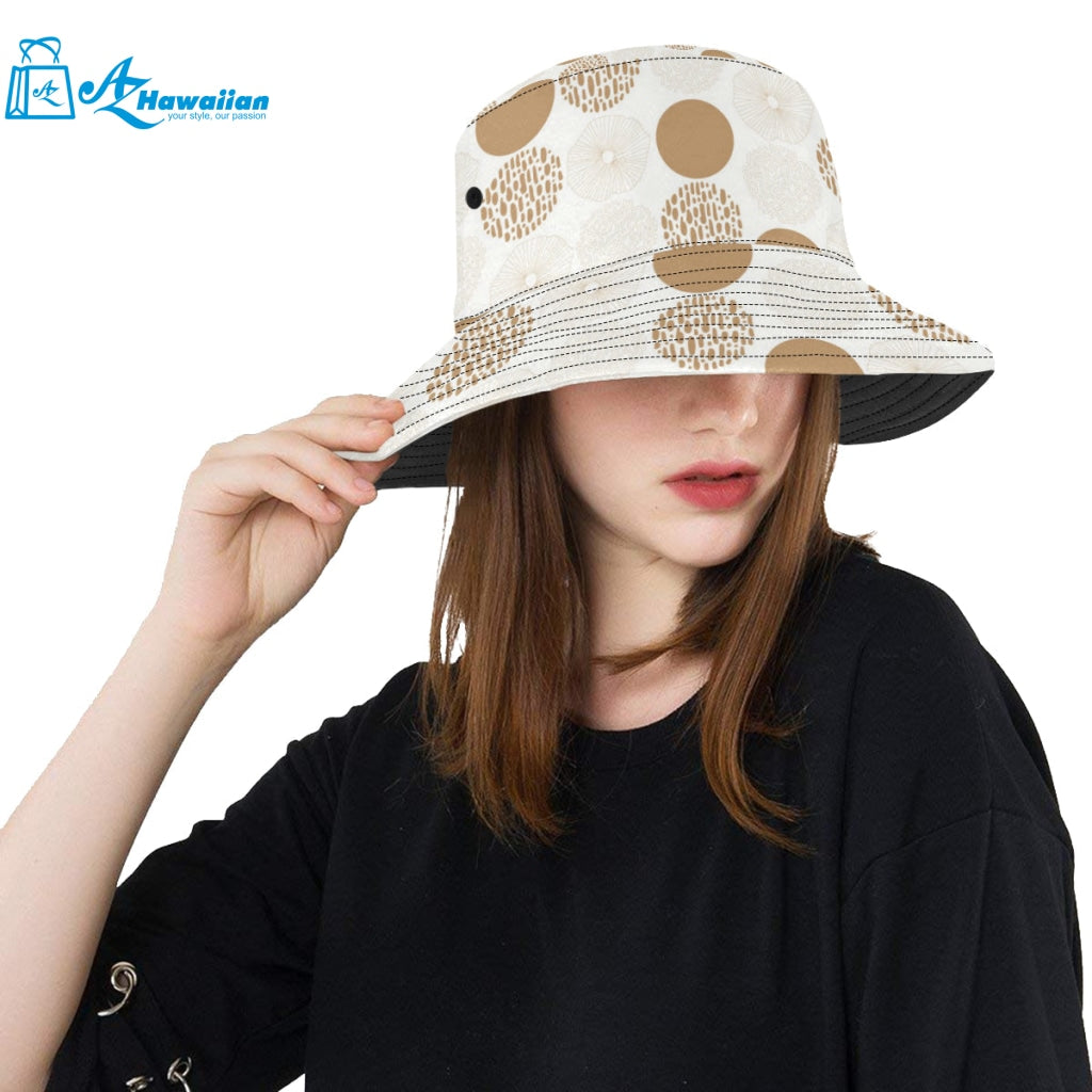 Gold Texture mushroom pattern Unisex Bucket Hat