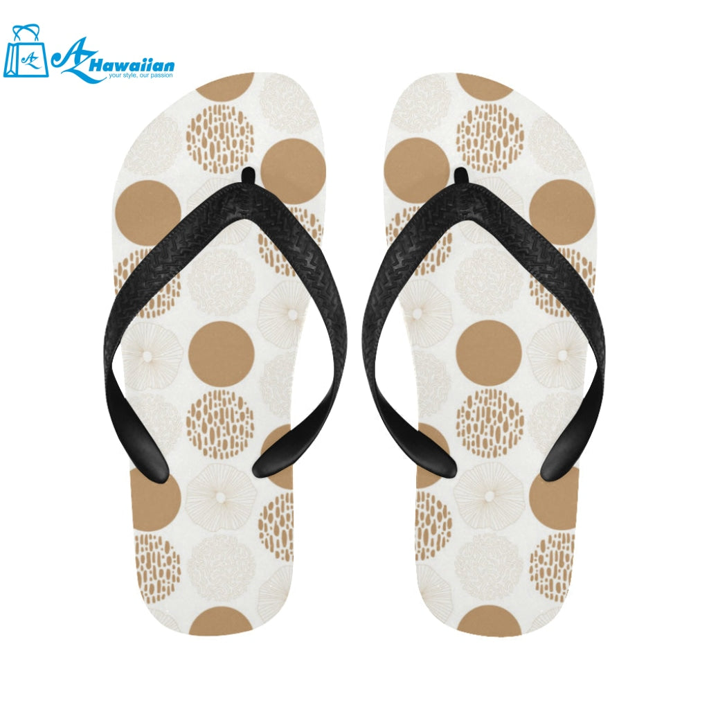 Gold Texture mushroom pattern Unisex Flip Flops