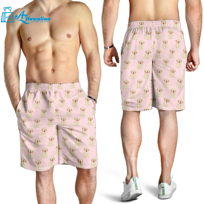 Golden Retriever Pattern Print Design 02 Men Shorts