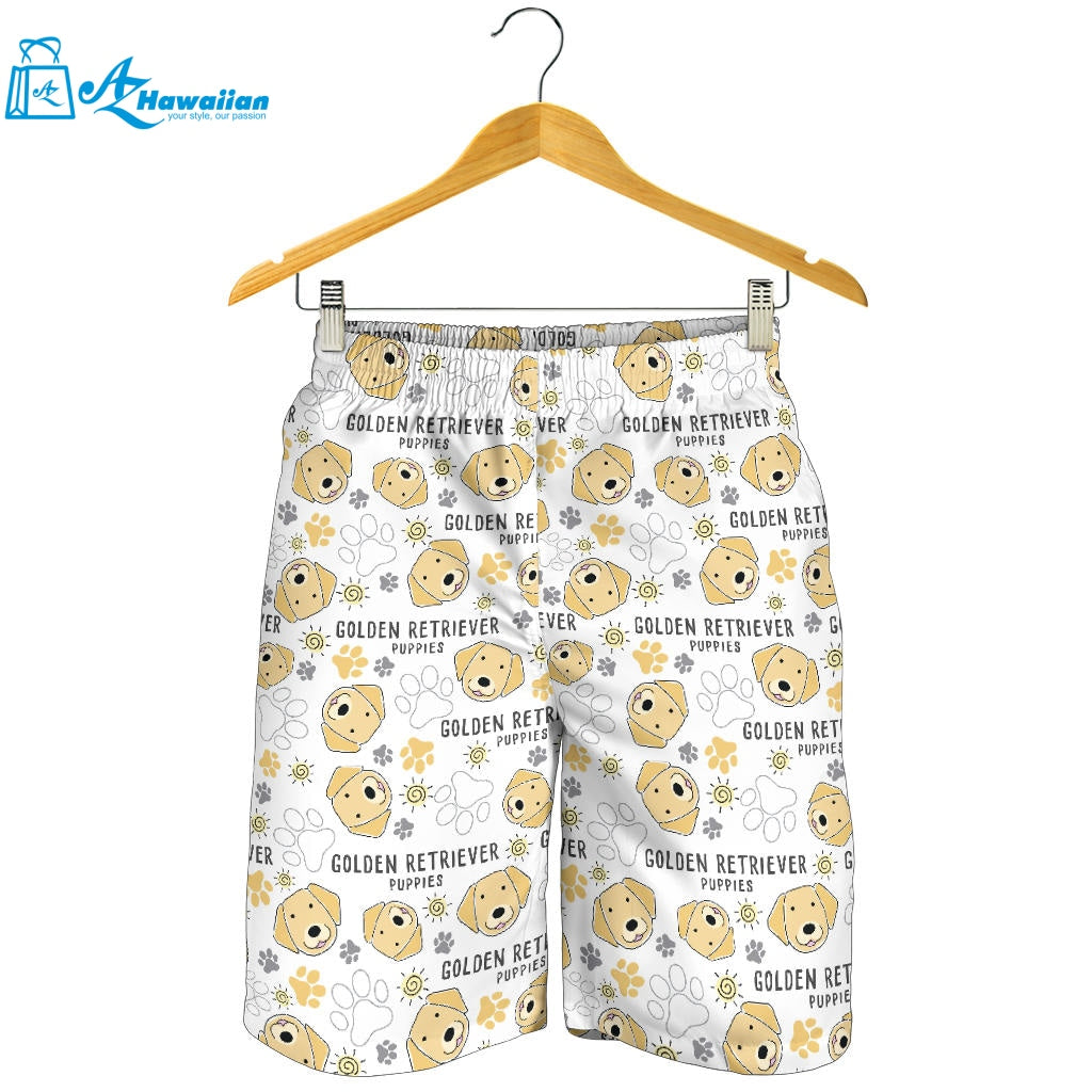 Golden Retriever Pattern Print Design 04 Men Shorts