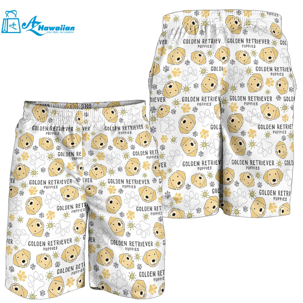 Golden Retriever Pattern Print Design 04 Men Shorts