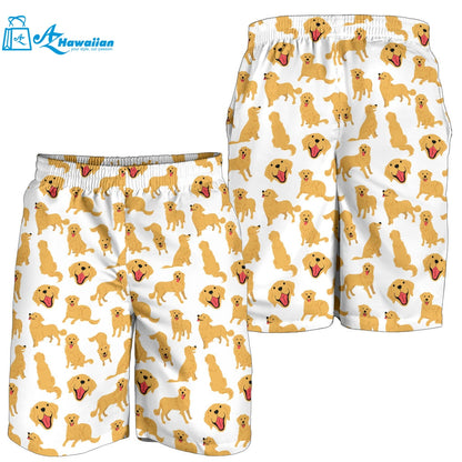 Golden Retriever Pattern Print Design 05 Men Shorts